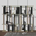Modern Multi Tiered Metal Frame Glass Shelf Unit For Storage And Display Decor