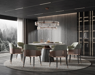 Light Luxury Minotti Restaurant 3d model