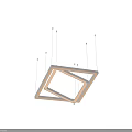 Elegant Modern Geometric Metallic Chandelier With Intersecting Hanging Design For Interior Decor 3d model