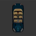 Blue Convertible Car With Open Top Tan Interior And Shiny Exterior