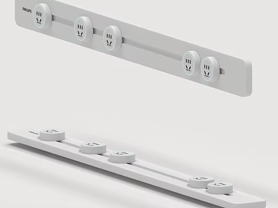 White Electrical Power Strip With Multiple Outlets And USB Ports For Daily Use 3d model