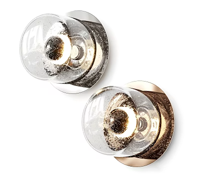 Modern Wall Lamps With Transparent Glass Shade And Metal Base Warm Light 3d model
