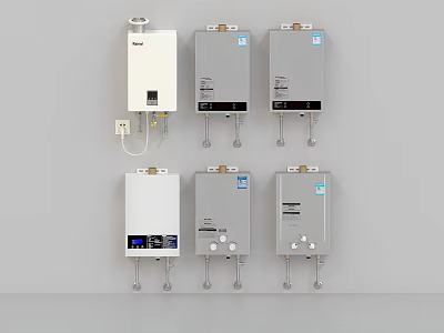Modern Wall Mounted Kitchen Appliances With Multiple Models And Control Panels 3d model