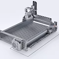 Industrial Equipment Featuring Metal Frame Perforated Plate Red Button And Mechanical Components