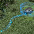 Industrial Smart Lawn Mower With Automatic Grass Cutting Working Path And Functional Icons
