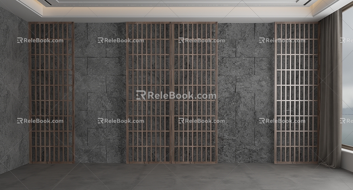 Modern background wall 3d model