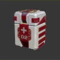 Red and White First Aid Kit With Cross Symbol And Number 02 Design