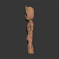 Baby Groot Game And Movie Character 3D Model With Tree Texture Standing Pose
