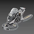 Futuristic Hover Bike with Sleek Black Silver Design Gold Seat and Floating Wheels