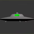 Sleek Disc Shaped Object With Central Dome Green Section And Smooth Surface 3d model