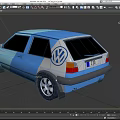 Two Tone White And Blue Hatchback Car With Black Alloy Wheels And Modern Design