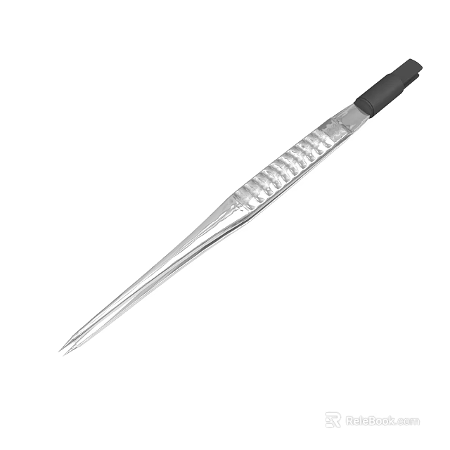 Stainless Steel Tweezers With Black Handle And Anti Slip Grip Fine Pointed Tips 3d model 