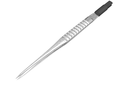 Stainless Steel Tweezers With Black Handle And Anti Slip Grip Fine Pointed Tips 3d model
