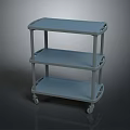Three Tier Wheeled Utility Cart with Light Gray Sleek Design for Home Storage