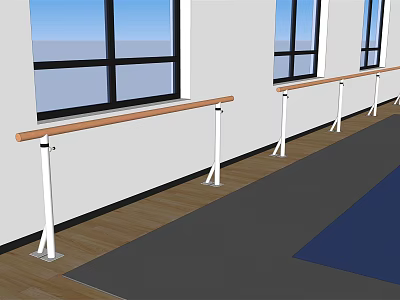 Modern Dance Rod Gym Dance Room Taekwondo Hall Yoga Room Leg Press Dance 3d model