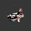 Sleek Futuristic Orange White Spaceship Model With Detailed Wings And Cockpit