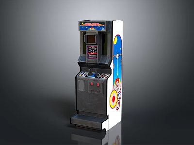 Vintage Arcade Gaming Machine With Classic Screen And Control Panel Design 3d model