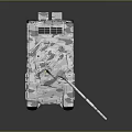 Modern Military Tank 3D Model With Camouflage Paint Gun Barrel Tracks And Antennas