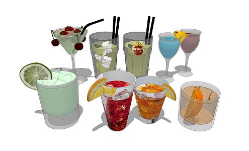 Modern Drink Cocktail Juice 3d model