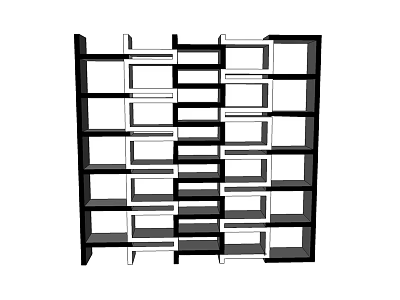Modern Minimalist Bookshelf With Open Shelves And Multiple Storage Compartments 3d model
