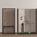 New Chinese Partition New Chinese Porch Partition Screen Case 3d model