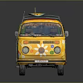 minibus minivan driverless bus school bus van box car 3d model