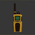 Yellow Walkie Talkie Device With Antenna Green Screen And Control Buttons