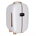 Sleek White Automatic Soap Dispenser With Golden Accents And Digital Display Screen