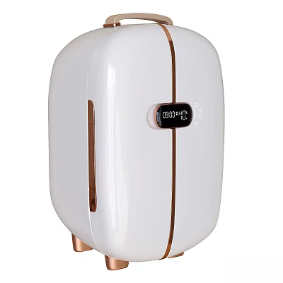 Sleek White Automatic Soap Dispenser With Golden Accents And Digital Display Screen 3d model