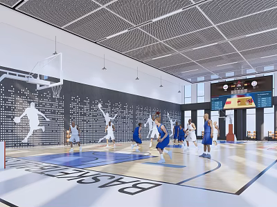 modern basketball hall 3d model