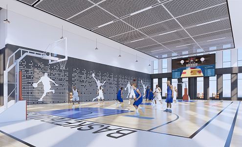 modern basketball hall 3d model