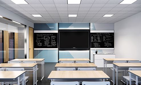 Modern Classroom Training Center Classroom 3d model