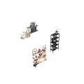 Home Decorative Ornaments Combination With Shelves Books Vases And Plant Decor Items