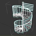 Modern Spiral Staircase With Black Steps Metallic Handrail Curved Railing And Central Column