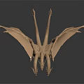 Golden Dragon Sculpture Artisan Carved With Spread Wings And Intricate Details