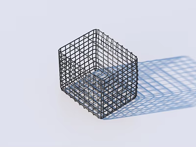 Black Metal Wire Mesh Storage Basket with Sleek Modern Design for Home Organization 3d model