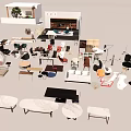 Various Modern Furniture Collection Including Sofas Tables Chairs And Decorative Items