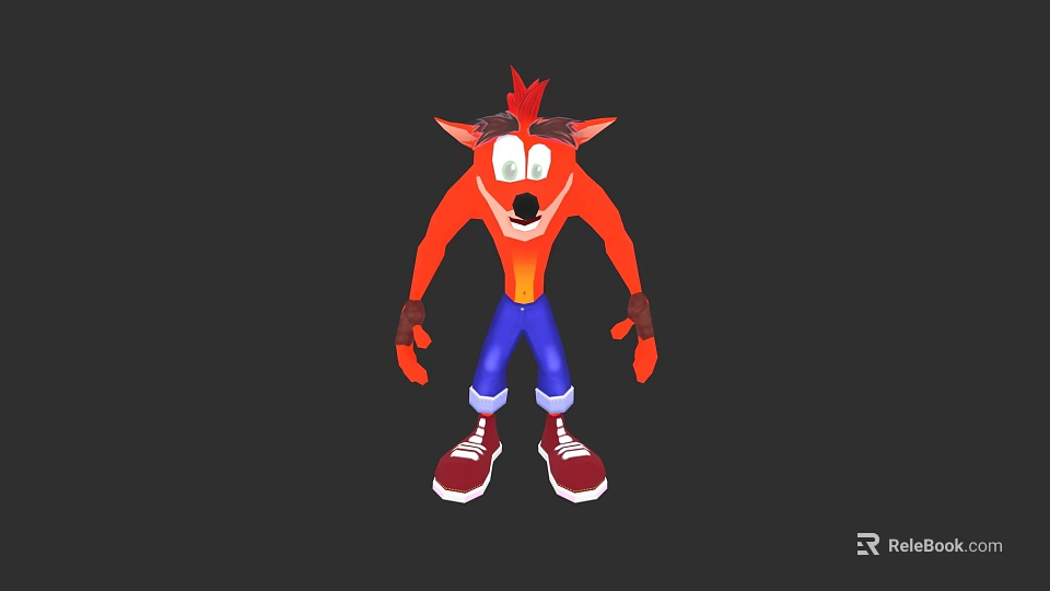 Electric Toy Cartoon Fox Figure With Vibrant Red And Blue Design For Kids Play 3d model 