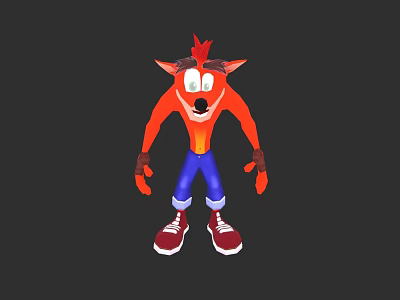 Electric Toy Cartoon Fox Figure With Vibrant Red And Blue Design For Kids Play 3d model