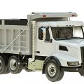 White Large Commercial Dump Truck With Heavy Duty Wheels And Open Bed