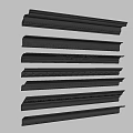 Black Gypsum Cornices With Various Decorative Patterns For Home Interior Design 3d model