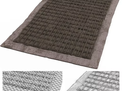 Square Carpet With Geometric Grid Pattern Woven Fabric Soft Durable For Living Room Home Decor 3d model