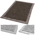 Square Carpet With Geometric Grid Pattern Woven Fabric Soft Durable For Living Room Home Decor