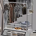 White MultiLayer Clothing Storage Cart With Folded Shirts Socks And Wheels