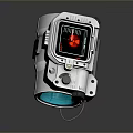 White Radiation Detection Device With Digital Display Red Indicator Knob And Buttons 3d model