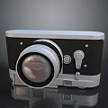 Classic Vintage Camera With Silver Metallic Body Black Leather Trim Lens And Adjustment Knobs 3d model