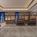 Spacious Tobacco and Liquor Store Interior with Shelves Displaying Liquor Products and Tobacco Items