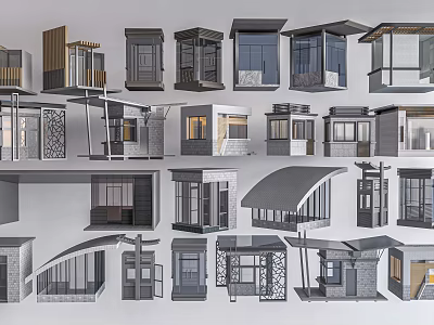 Diverse Architectural Door Window 3D Models With Various Designs And Structural Components 3d model