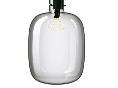 Modern Pendant Light With Clear Glass Shade Black Mount And Curved Filament 3d model