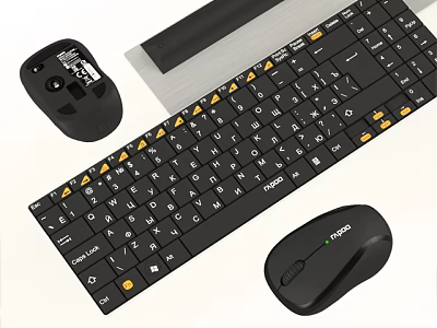 Wireless Keyboard And Mouse Set For Computer With Ergonomic Design 3d model